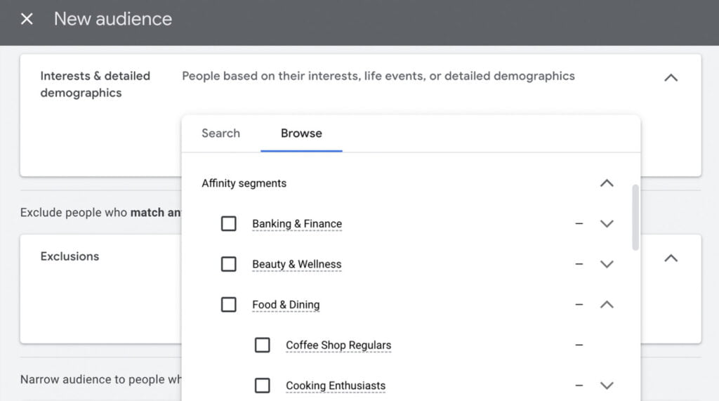 Audiences Based on Affinity Groups