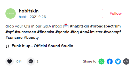 Habit Skin Holds Q&A on TikTok