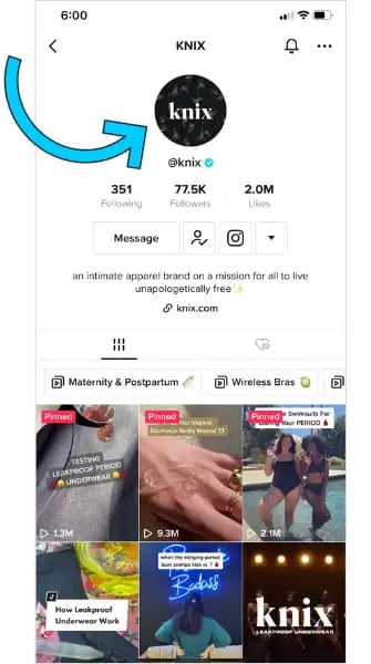 tiktok bio profile as tiktok marketing strategy