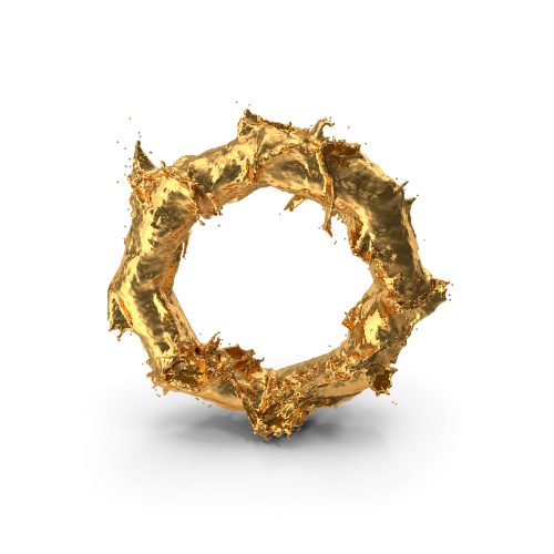 Gold Splash Octagon Shape - 500 x 500px