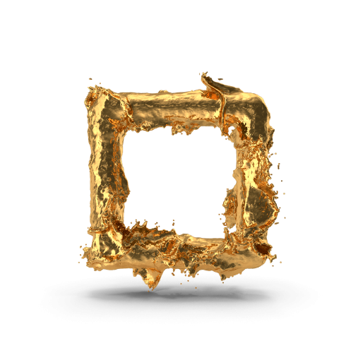 Gold Splash Square Shape - 500 x 500px