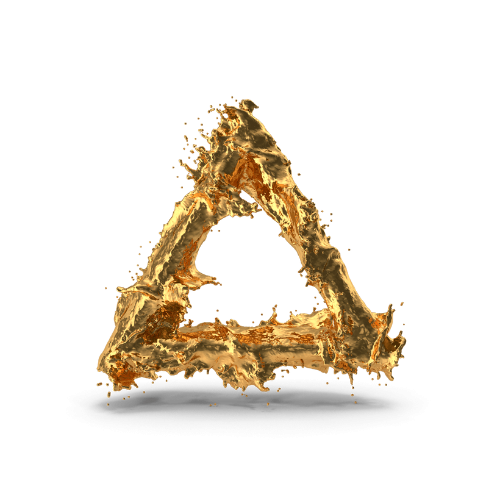 Gold Splash Triangle Shape - 500 x 500px